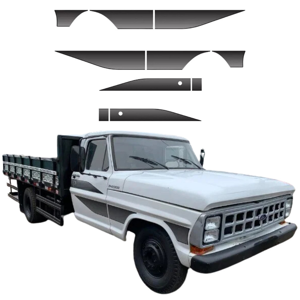 Kit Adesivos Faixa Lateral Portas Caminhonete Ford F4000 1989 1990 1991 92 Sport