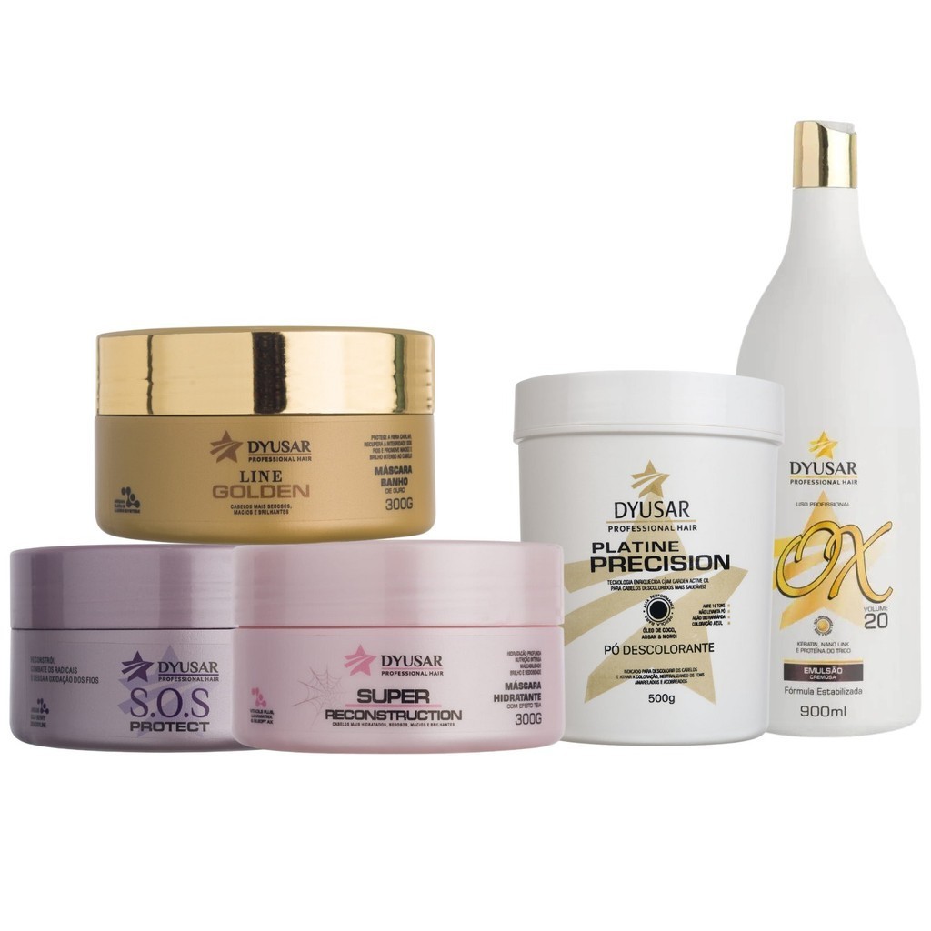 Kit Cronograma Capilar + Pó Descolorante Blue + OX de 20Vol