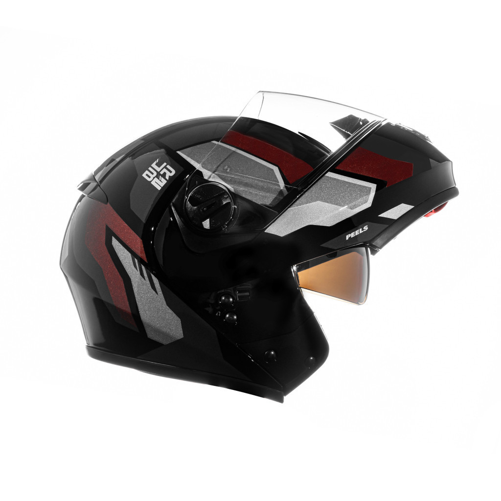 Capacete Articulado Moto Peels Urban U-rb2 Hold Preto e Cobre Brilhante Robocop