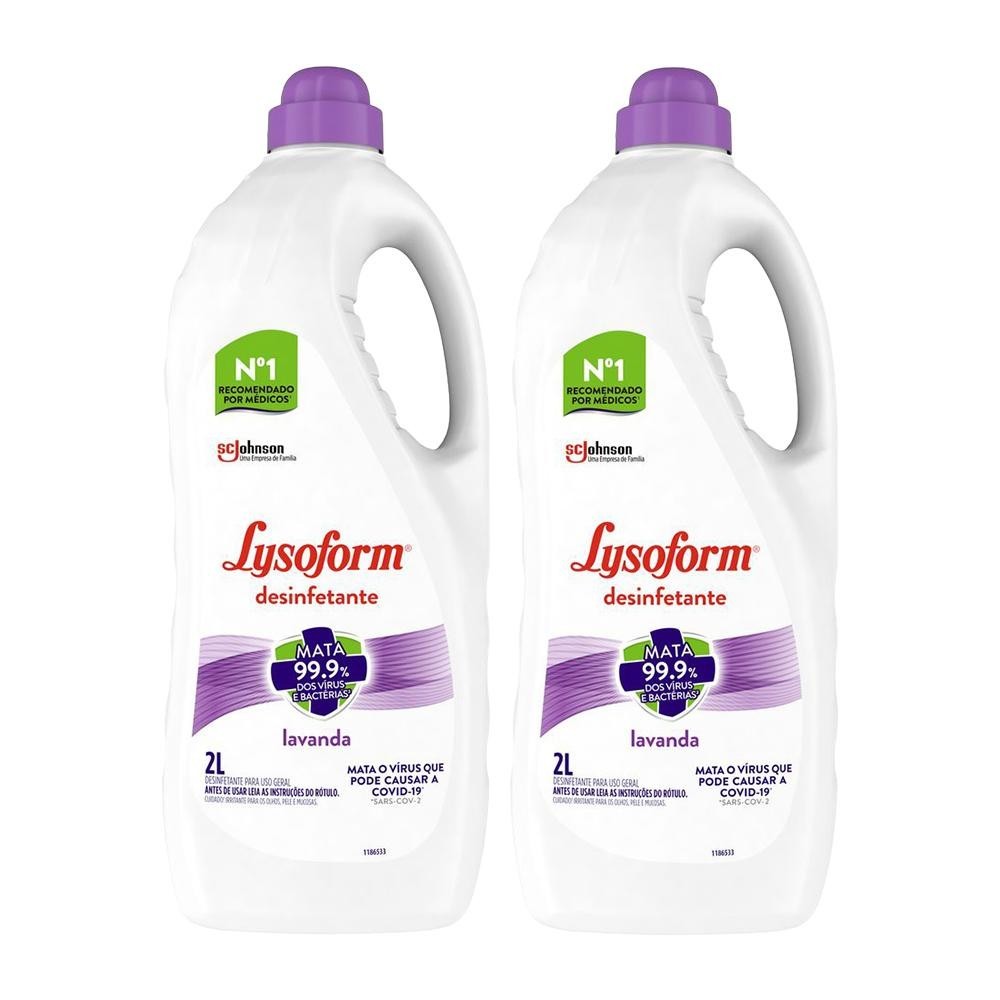 Kit 2 Desinfetante Líquido Lysoform Lavanda 2L cada - Home & Living