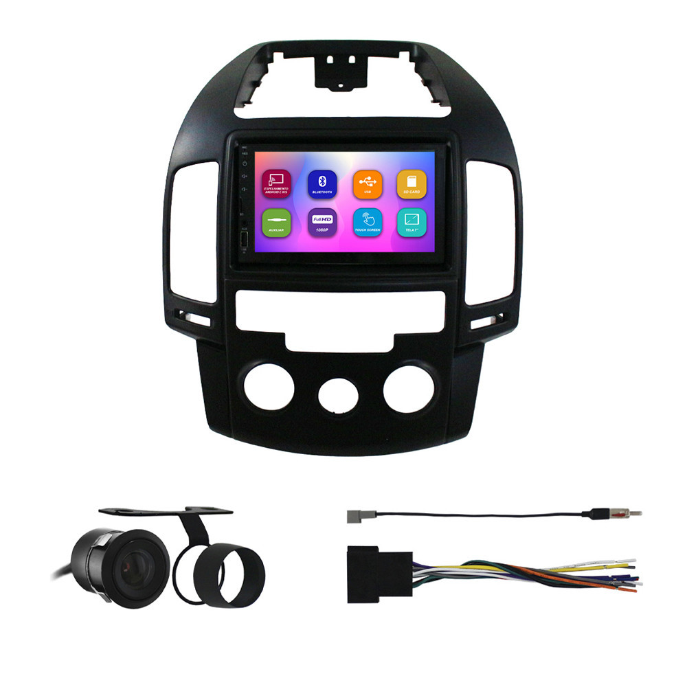 Kit Multimídia 7 Pol I-30 Analógico 2008 2009 2010 2011 2012 Espelhamento Android Ios 2 Din Preto Camera Ré em Oferta na Shopee