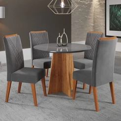 Mesa de Jantar 4 Lugares World com Vidro