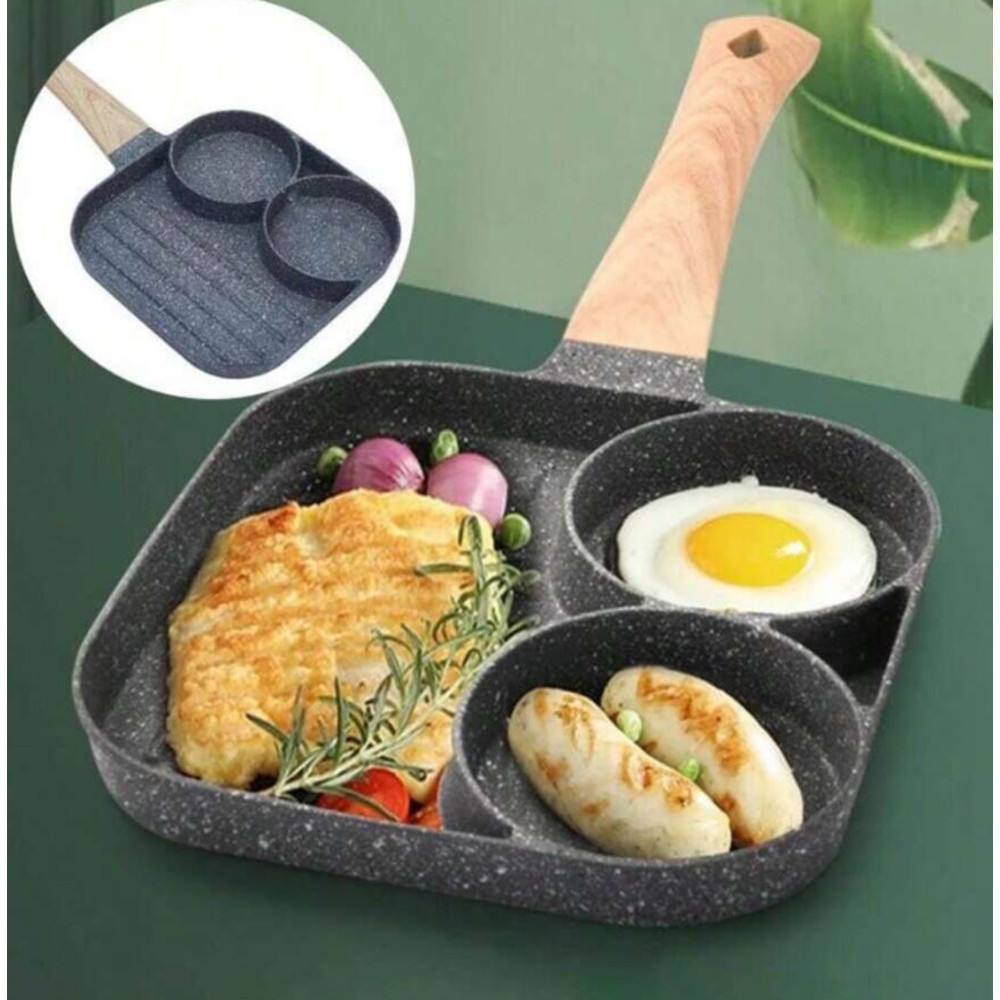 Frigideira Antiaderente 3 em 1 com Divisórias