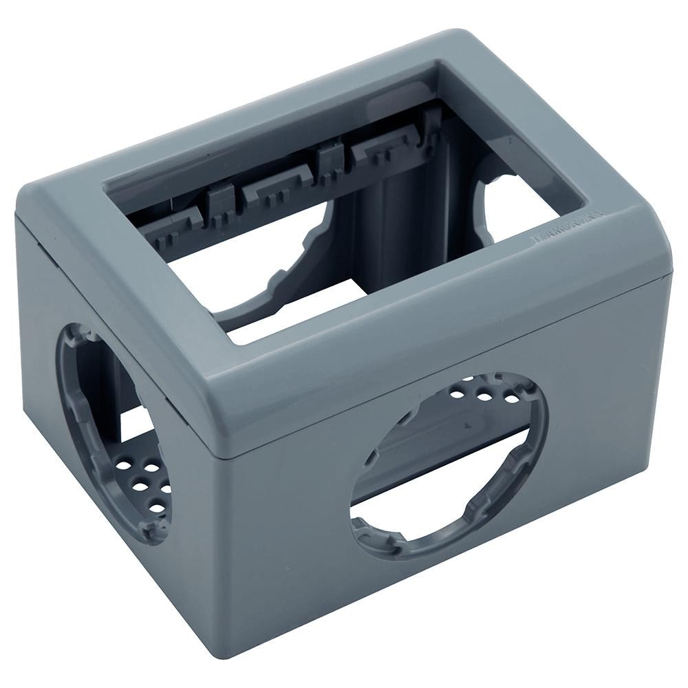 Caixa De Sobrepor X 3 Pontos Multiuso Tramontina Lizflex Cinza - 57304/051 em Oferta na Shopee