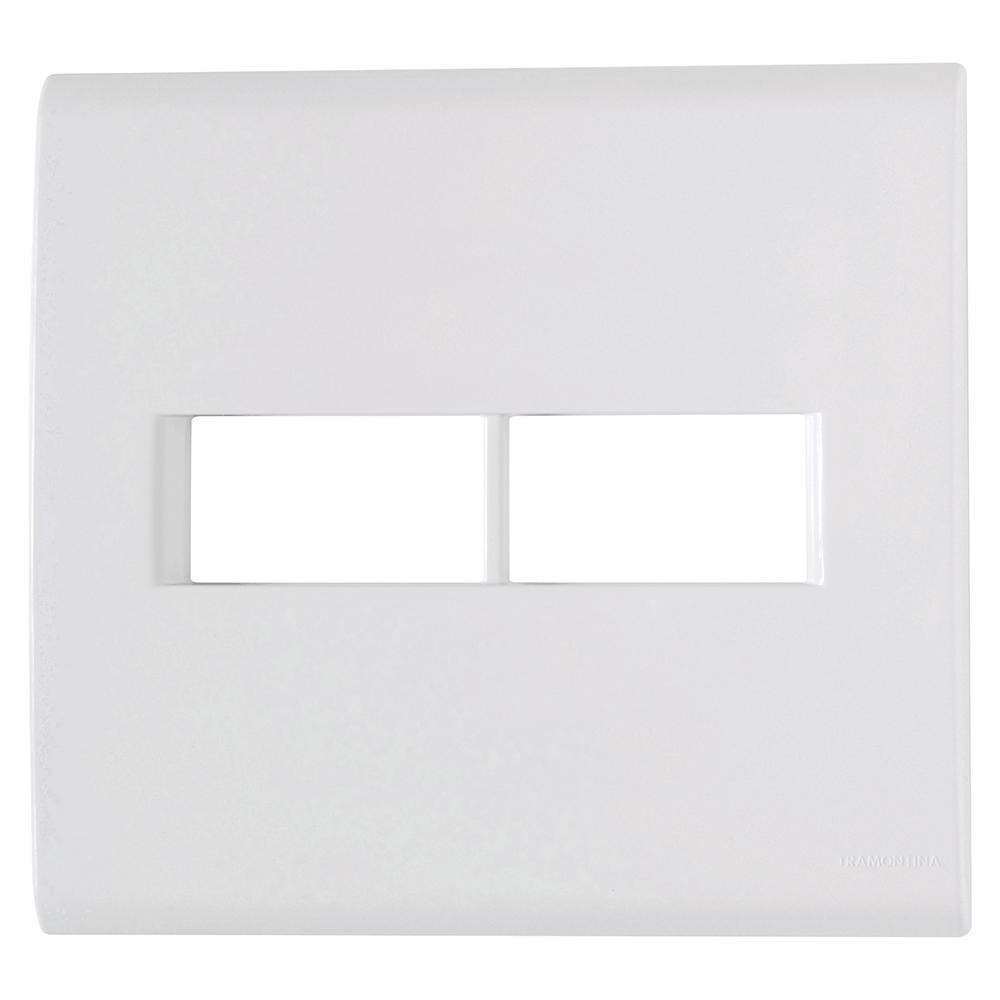 Placa 2 Postos Tramontina Liz 4x4 Branca - 57106/023 Placa 2 Postos Tramontina Liz 4 x 4 Branca - 57106/023