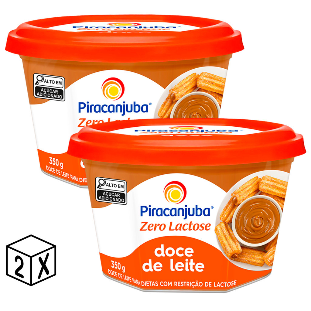 Pack 2 unidades Doce de Leite Zero Lactose Piracanjuba 350g - Kit 2x350g em Oferta na Shopee