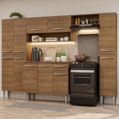 Cozinha Completa Madesa Emilly Hit com Armário e Balcão - Rustic