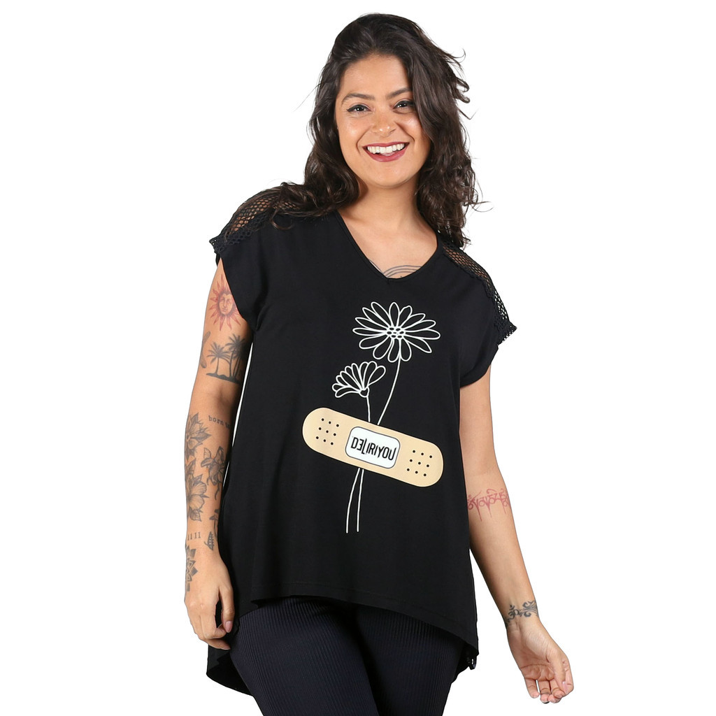 BLUSA MAXI MULLET FLOWER CURE TELA