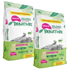 Areia Higiênica Biodegradável Para Gatos Bionature 10kg 2un