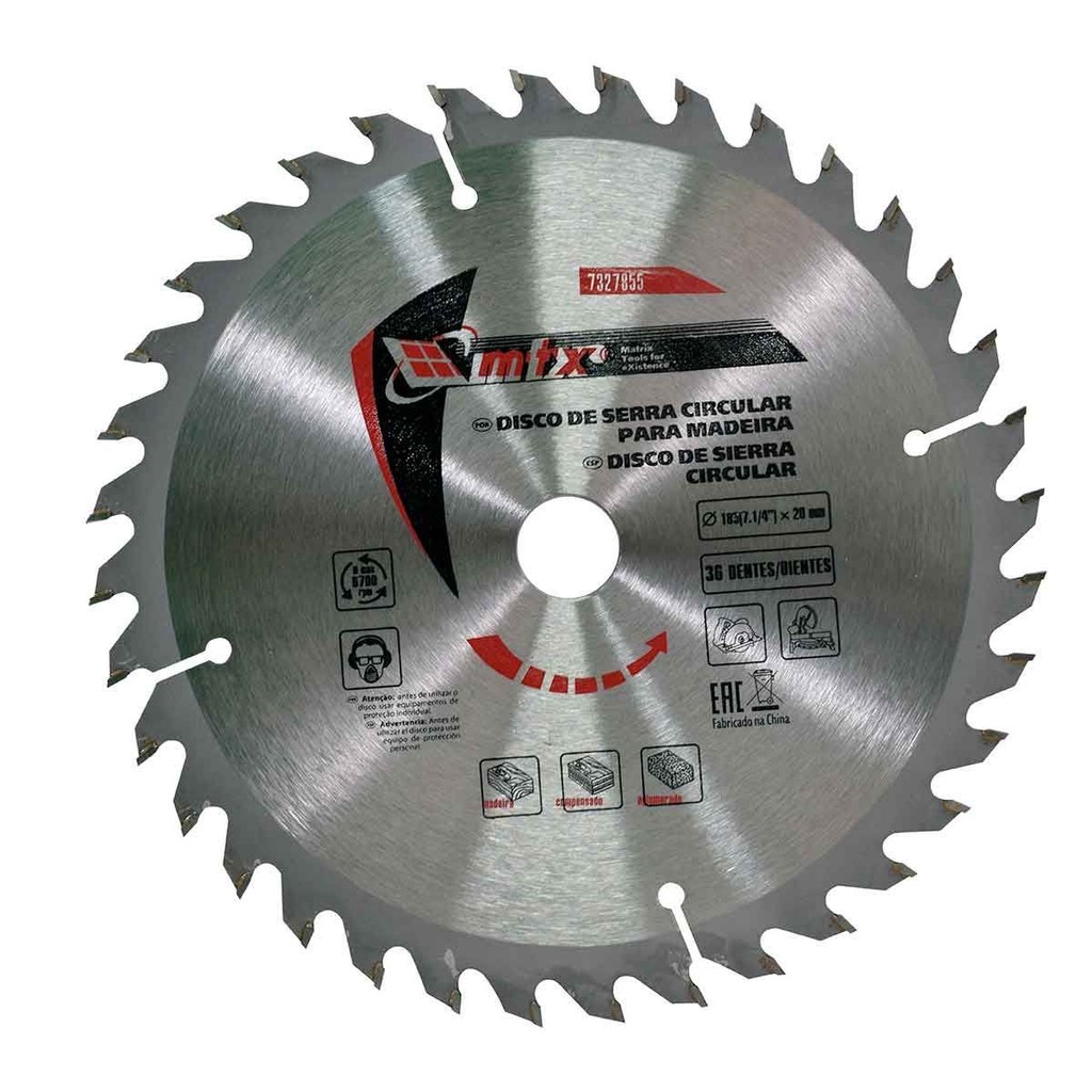 Disco de Serra Widea 7.1/4'' para Madeira 36 Dentes 7327855 MTX