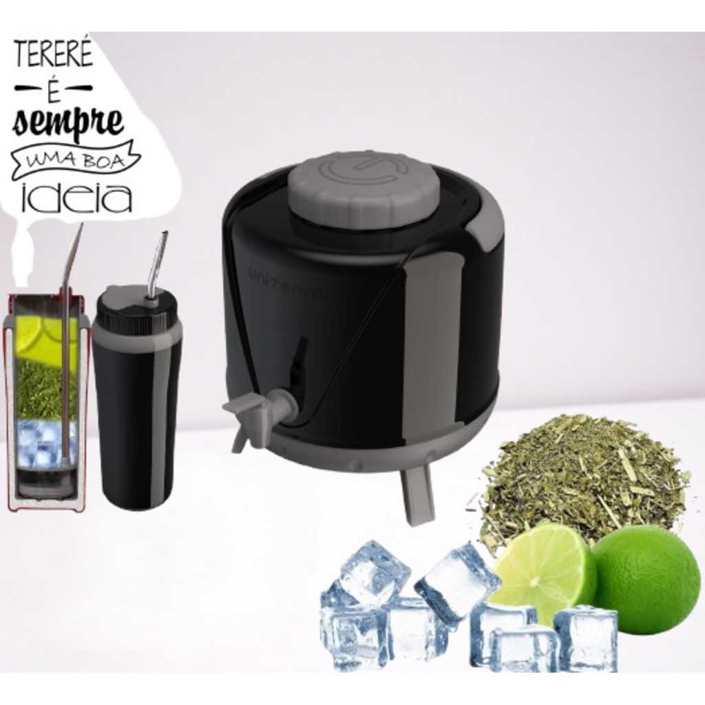 Kit Tereré Botijão Térmica 5l + Copo Térmico Bomba Inox Unitermi