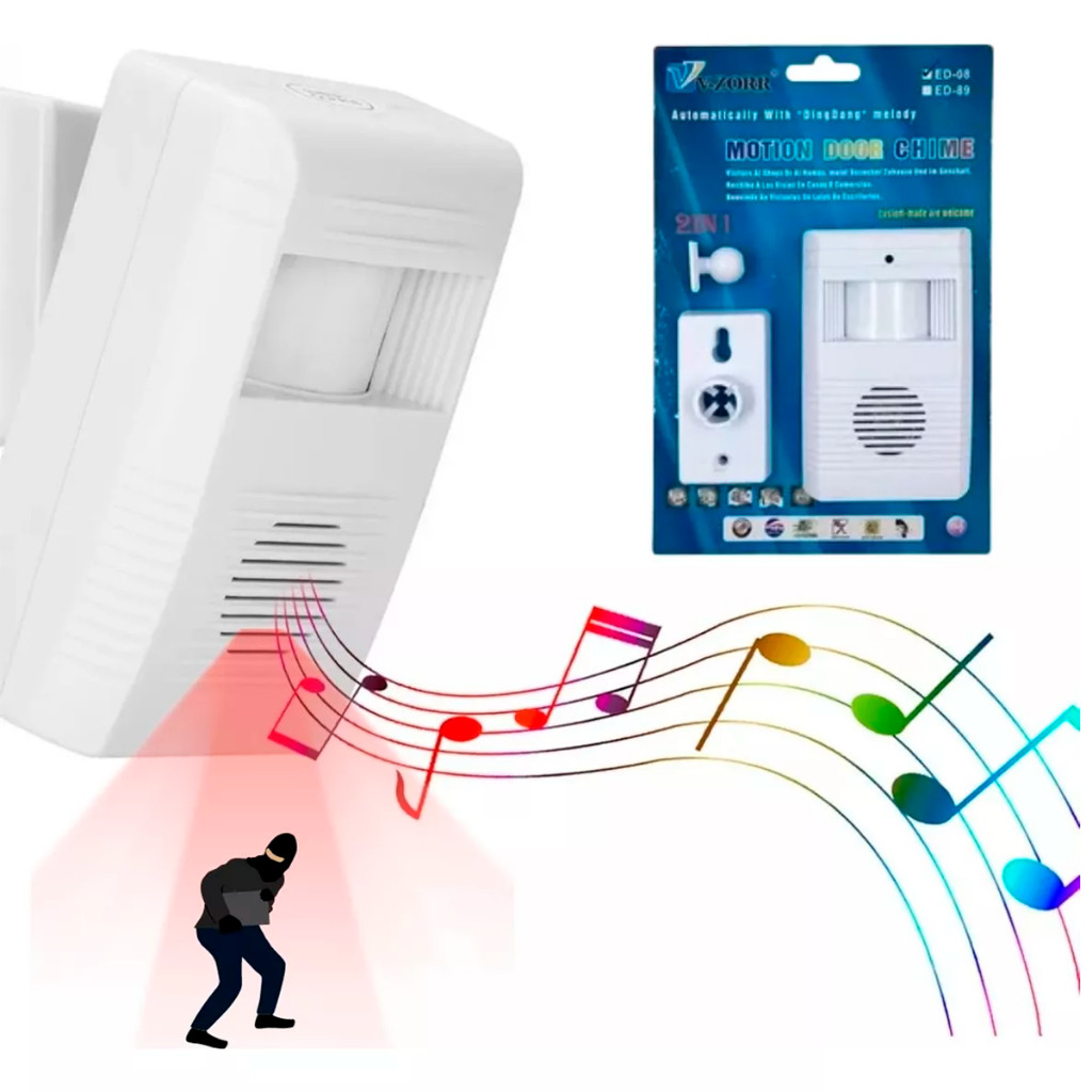 Sensor De Presença Anunciador Sonoro Ajustável Campainha. em Oferta na Shopee