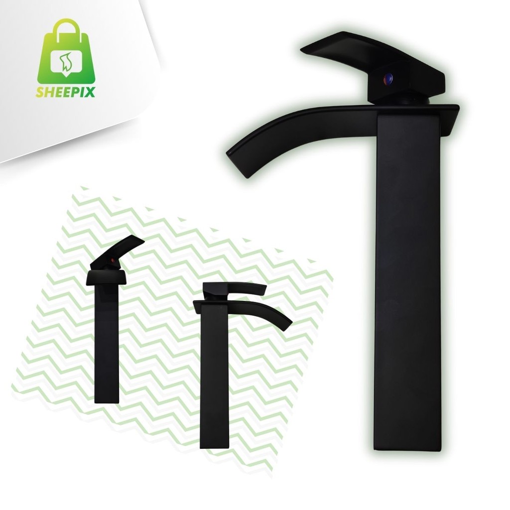 Torneira Monocomando Banheiro Cascata Preta Bica Alta - Preto - Fosco