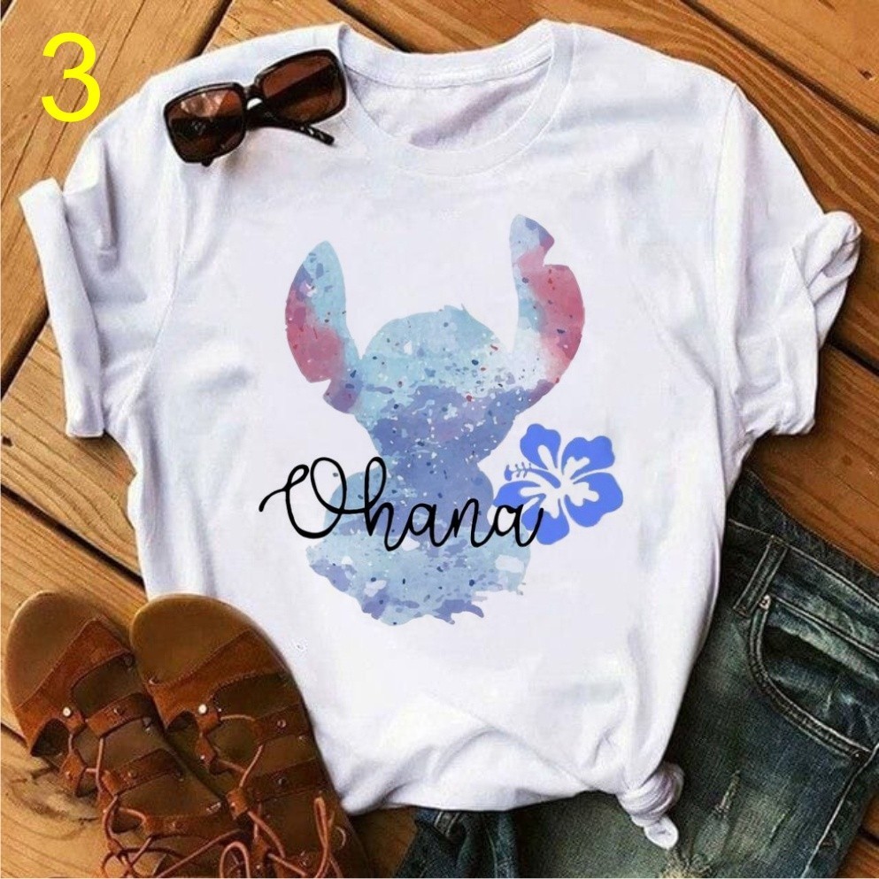 camisa T Shirt Camiseta ,lilo Stitch Ohana unissex