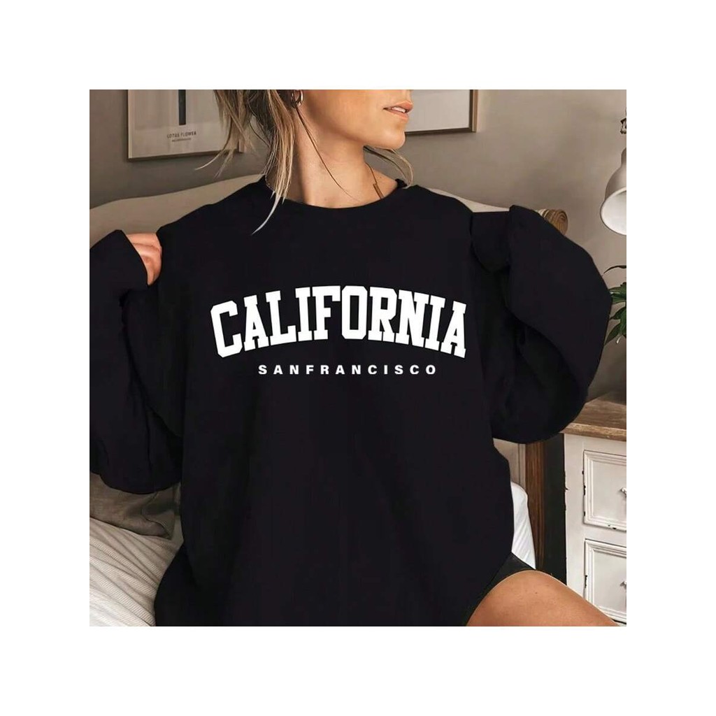 Moletom Feminino Masculina Blusa Agasalho Estampada California Sanfrancisco Estilo Mulher  Blusão Largo Premium Exclus.
