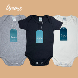 Kit 3 Bodys bebê Minimalista Amore 100% Algodão em Oferta na Shopee