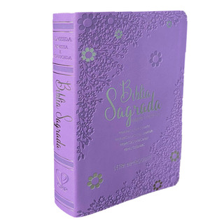 Bíblia Sagrada | Letra Hipergigante | ARC | Harpa | Floral Margarida Lilás em Oferta na Shopee