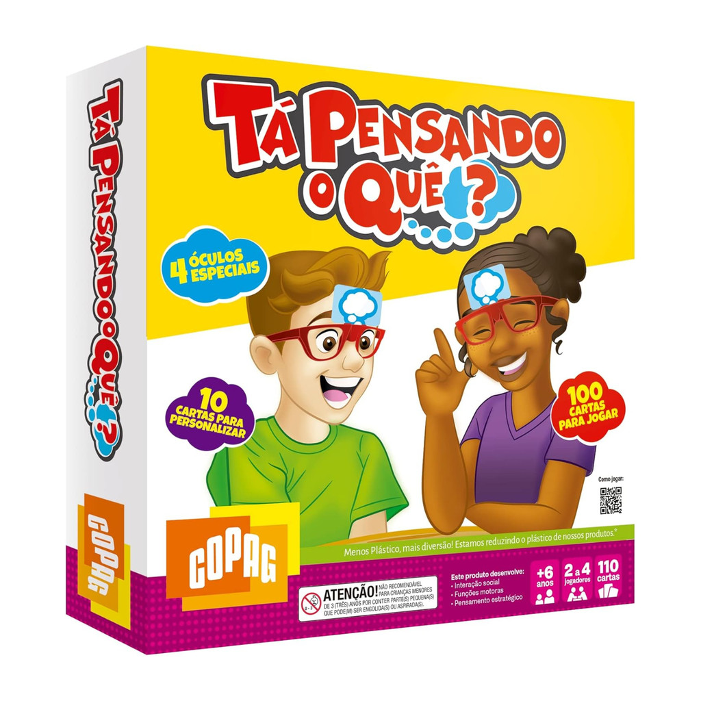 Brinquedo Jogo Ta Pensando O Que? Com tabuleiro Copag - 90940 em Oferta na Shopee