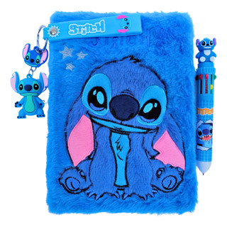Kit Caderno Pelúcia Stitch Caneta 10 Cores E Chaveiro Promo em Oferta na Shopee