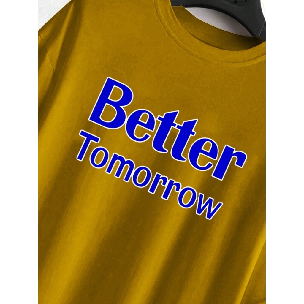Camiseta Unissex Oversized Simples Aesthetic Blusa Estampada Better Tomorrow T-Shirt Moderna