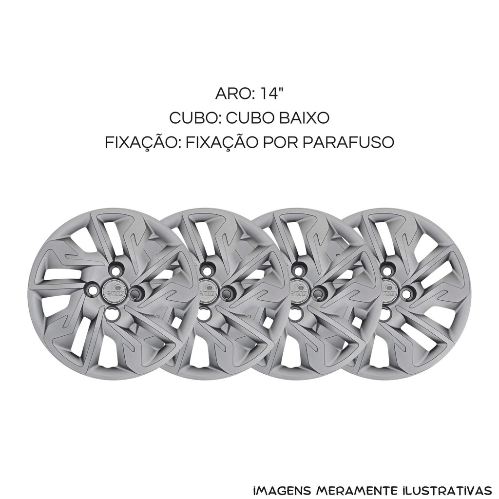 Calota Aro 14 Prata Mod Fiat Argo 2017 / 2020 (Jogo c/ 4 Calotas) Grid - 292CB-PTA-E