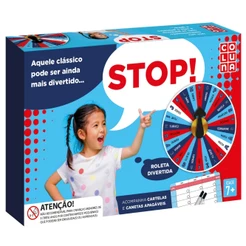 JOGO STOP COLUNA BRINQUEDOS PERGUNTAS RESPOSTAS ROLETA TEMAS FAMÍLIA DIVERSÃO TABULEIRO CARTAS MESA