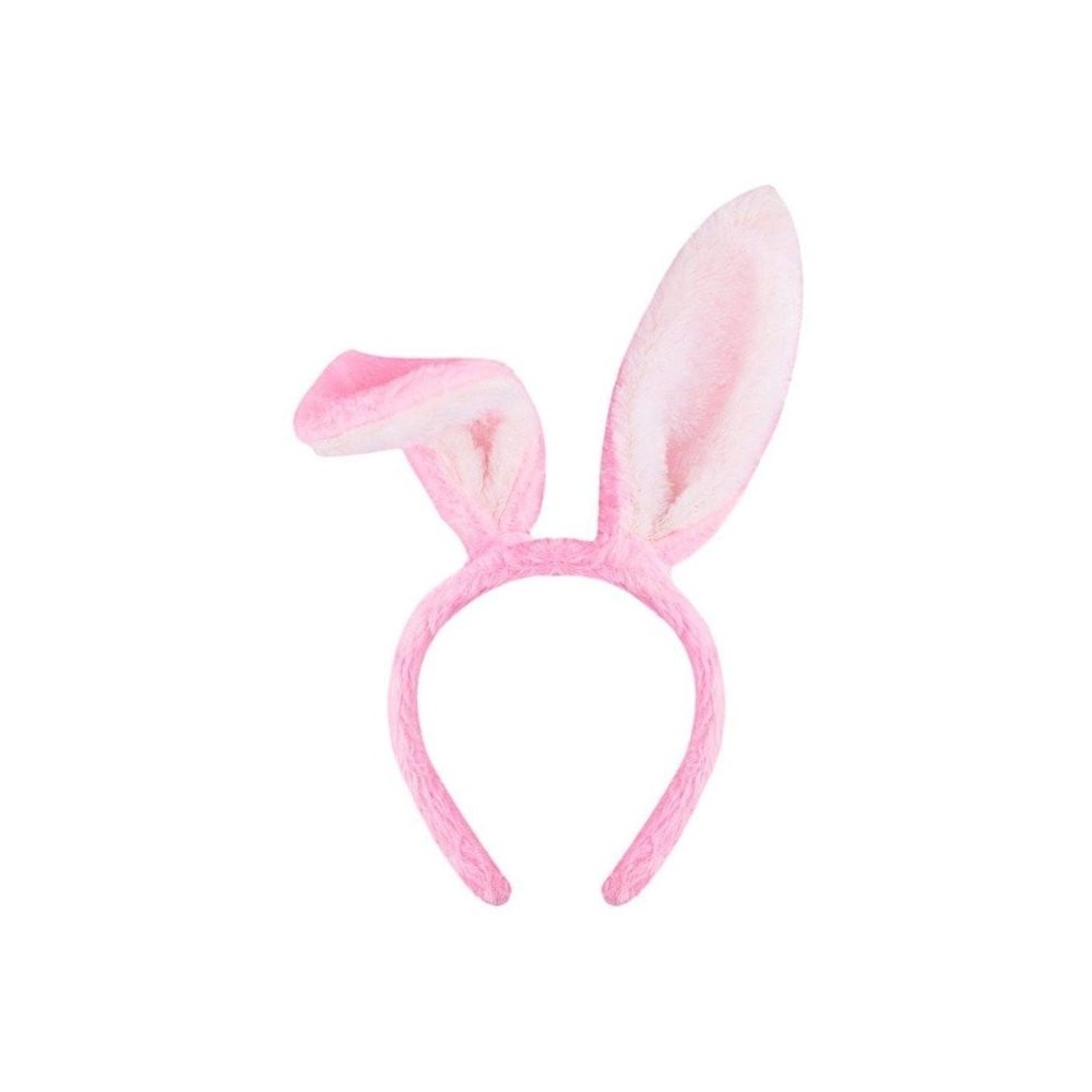 Tiara de Orelhas de Coelho Rosa 25cm Páscoa Fantasia