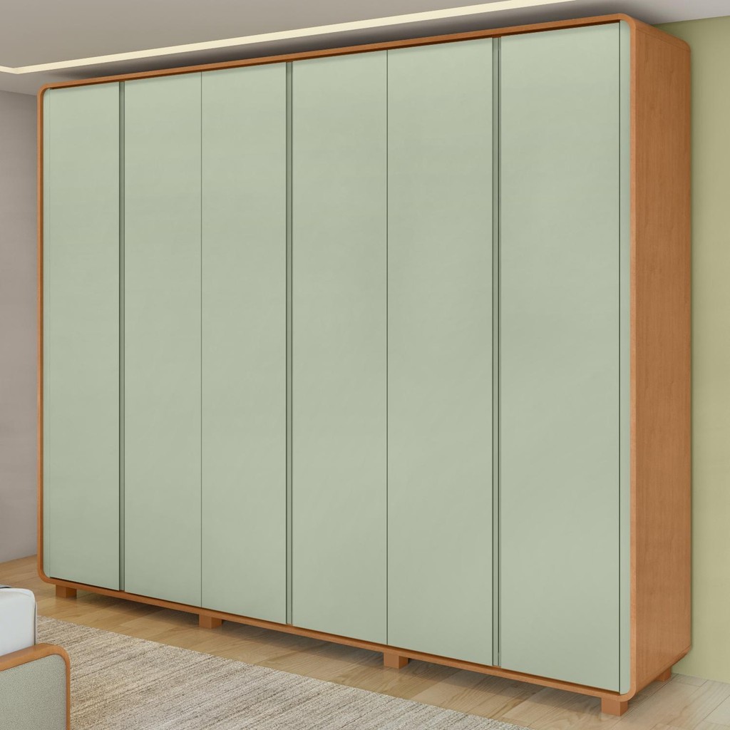 Guarda-Roupa Casal 6 100% MDF Pts Easy Like Amendoa Clean/Salvia em Oferta na Shopee