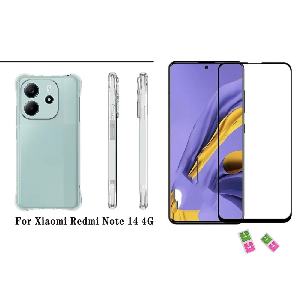 Capinha Redmi Note 14 4G Anti Impacto Transparente + película Vrido 3D / 9D