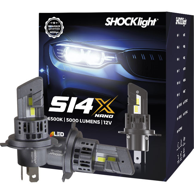 Lâmpada Led Shocklight S14x S14 X Nano H4 5000 Lumens 6500k em Oferta na Shopee
