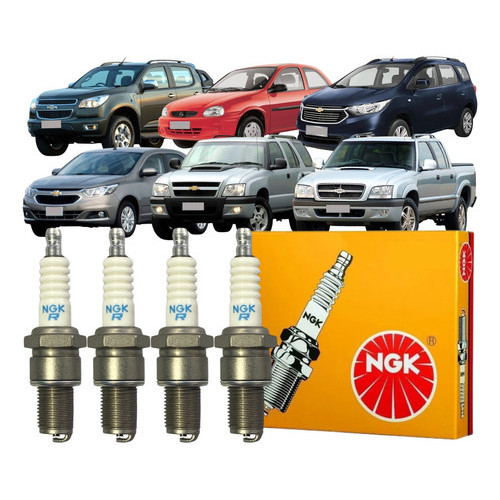 Jogo Kit 04 Velas De Ignição NGK Corsa Cobalt Spin S10 Blazer - Spare Parts and Accessories for Vehicles