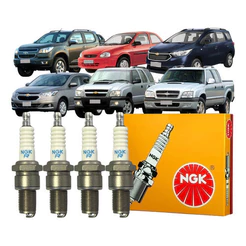 Jogo Kit 04 Velas De Ignição NGK Corsa Cobalt Spin S10 Blazer