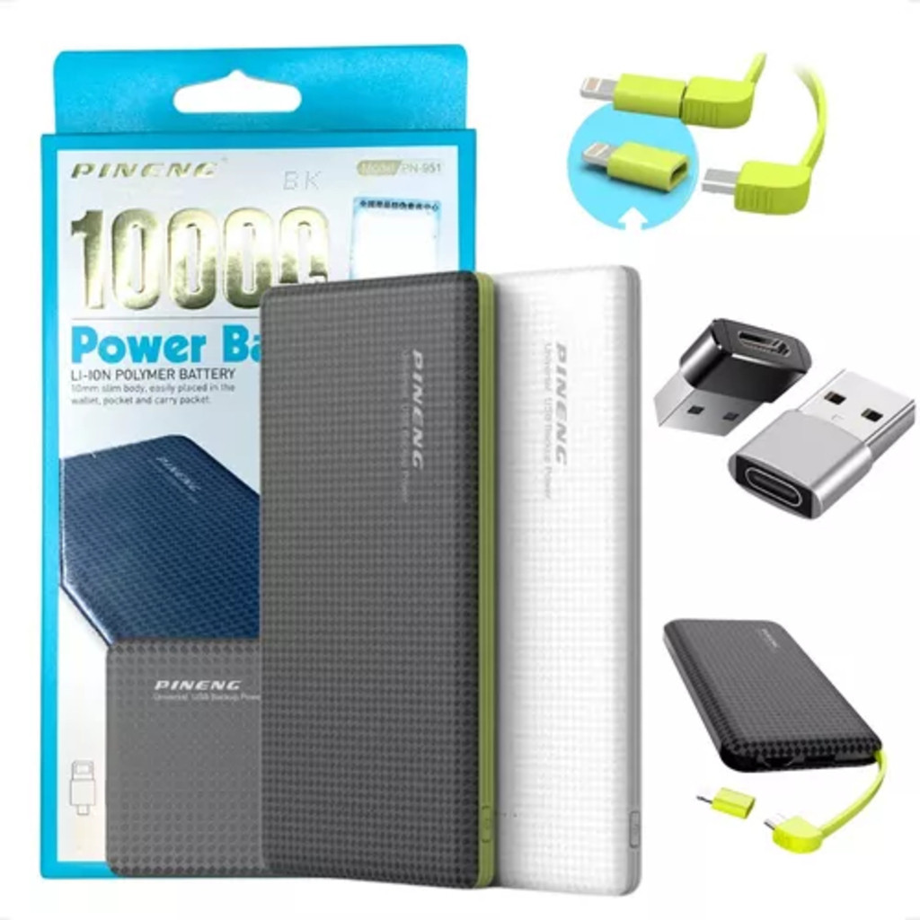 Power Bank 10000mAh Bateria Portátil Universal Carregador para Celular Smartphone Viagem