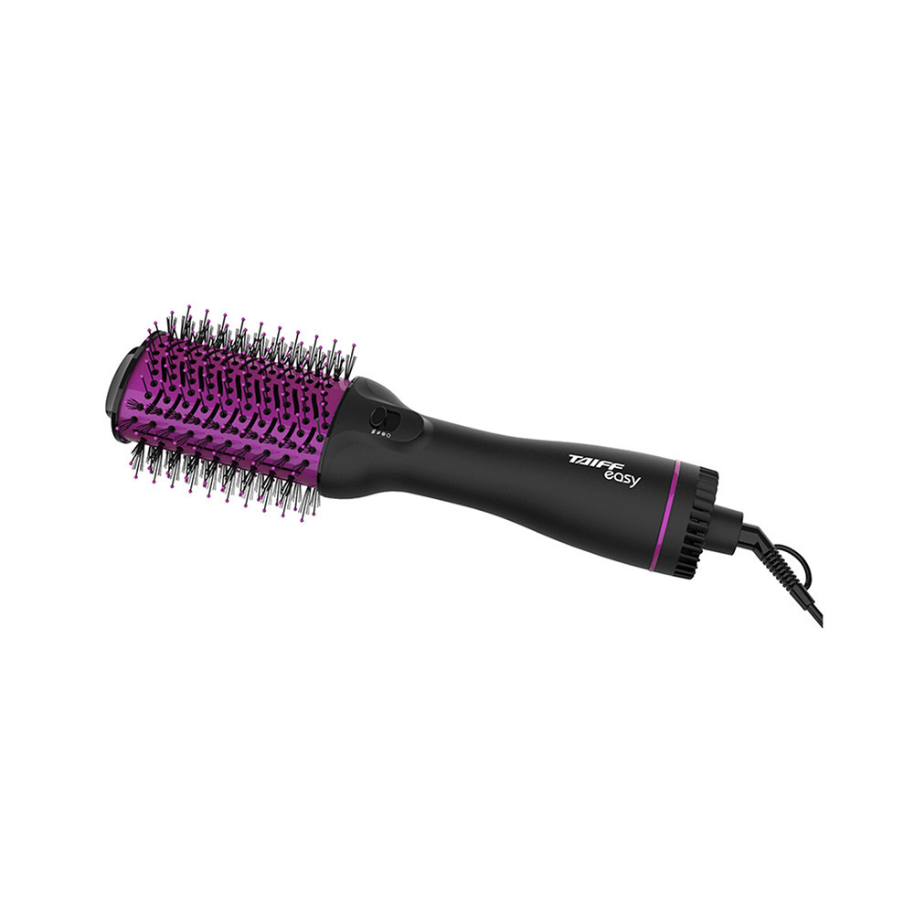 Escova Secadora Elétrica 2 Temperaturas Metálica Easy Oval 1200W 220V Preta/Pink Taiff - Beauty