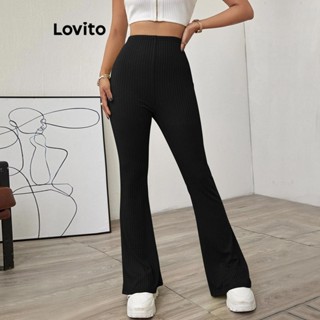 Lovito Calças básicas lisas casuais femininas LNL52160