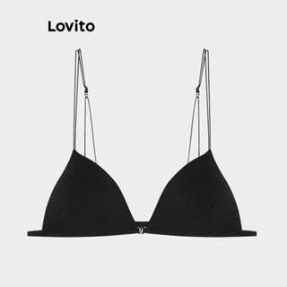 Lovito Top Bralette Básico Casual com Fivela para Mulheres LNE38236 (Alperce/Branco/Bordô/Preto)