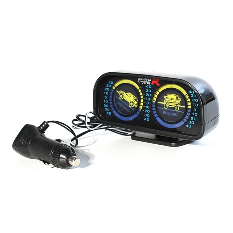 Medidor Inclinação Base Ajustável Estone Nível Luz LED Para Carro SUV Inclinômetro HUD 360 Graus