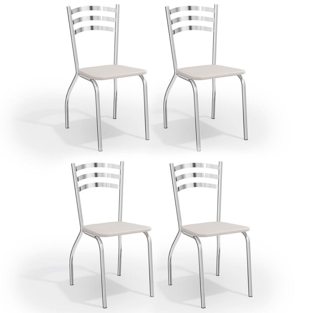 Cadeiras Kit 4 Cadeiras Portugal Cromada - Kappesberg em Oferta na Shopee