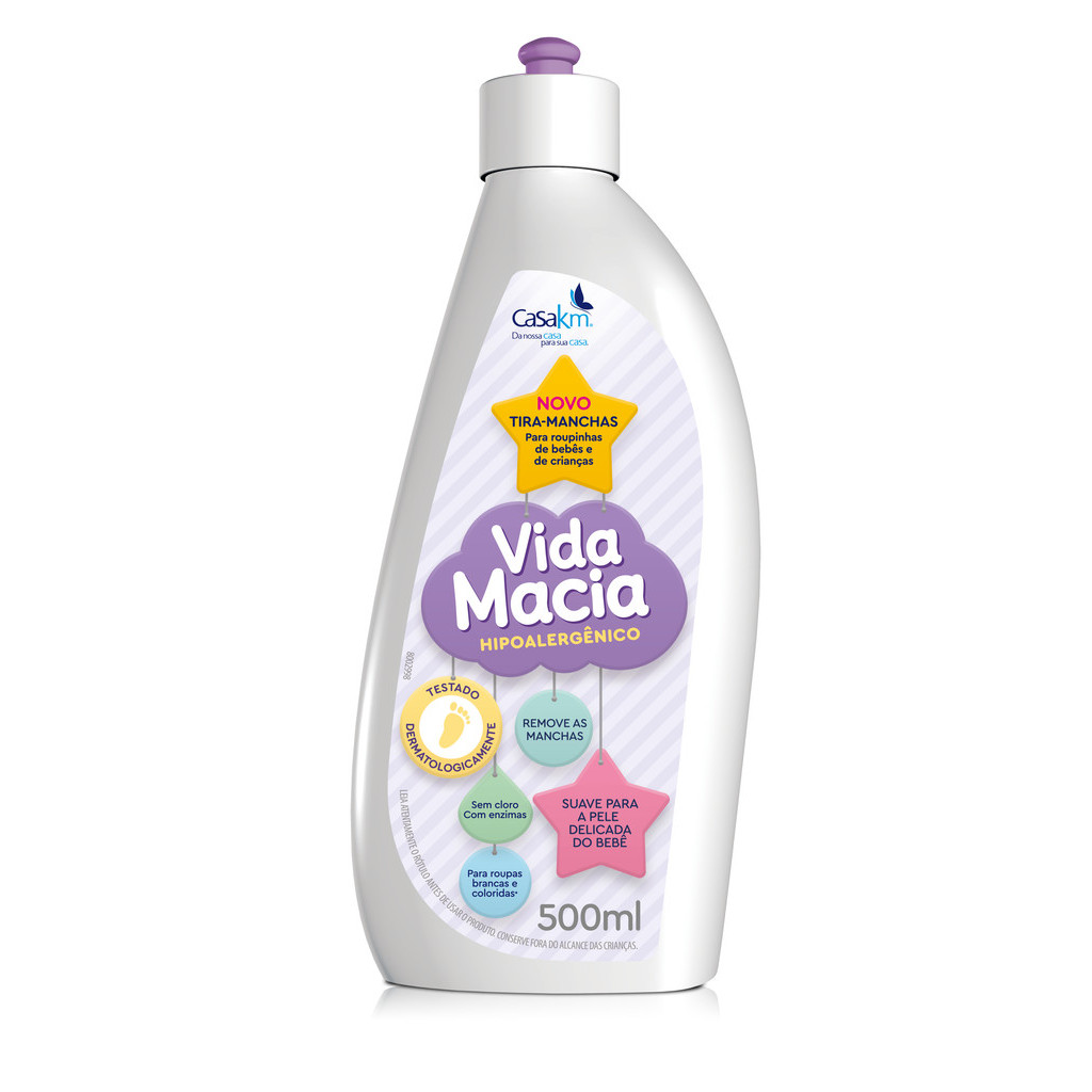 Tira Manchas Vida Macia Hipoalérgico Frasco Liquido 500ml Casakm