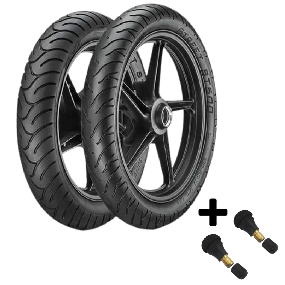 Par Pneu Twister Fazer 100/80-17 + 130/70-17 St500 Vipal + Bicos