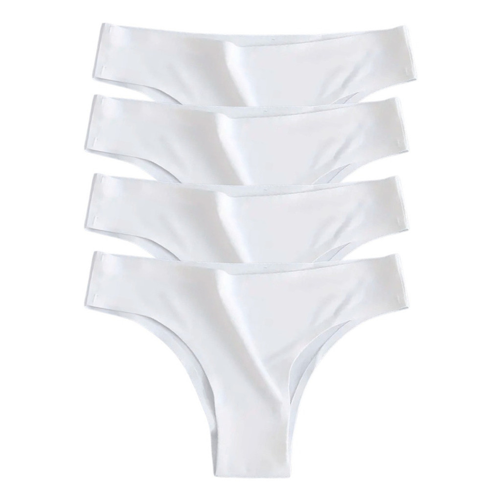 Kit 4 Calcinhas Tanga Sem Costura Com Forro Corte A Laser Envio Sortido