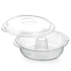 Forma de Pudim para Micro-Ondas com Tampa 1,9L para Uso Doméstico Casa Organizada
