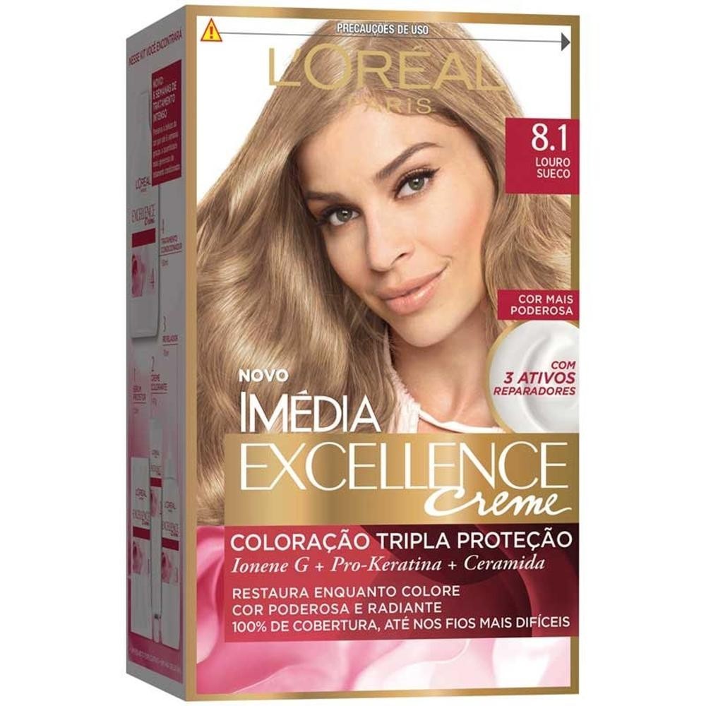 Tintura Imedia Excellence 81 Louro Sueco em Oferta na Shopee