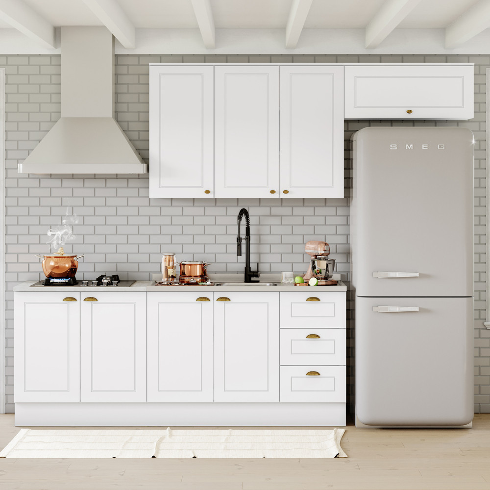 Cozinha Compacta de 04 Peças com Aéreo de 03 Portas Nova York Henn