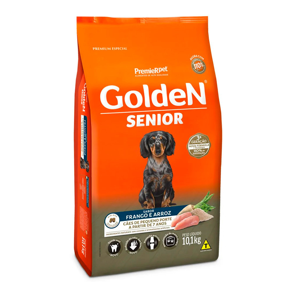 Ração Premier Golden Fórmula Mini Bits +7 Cães Sênior Frango e Arroz 10,1kg em Oferta na Shopee