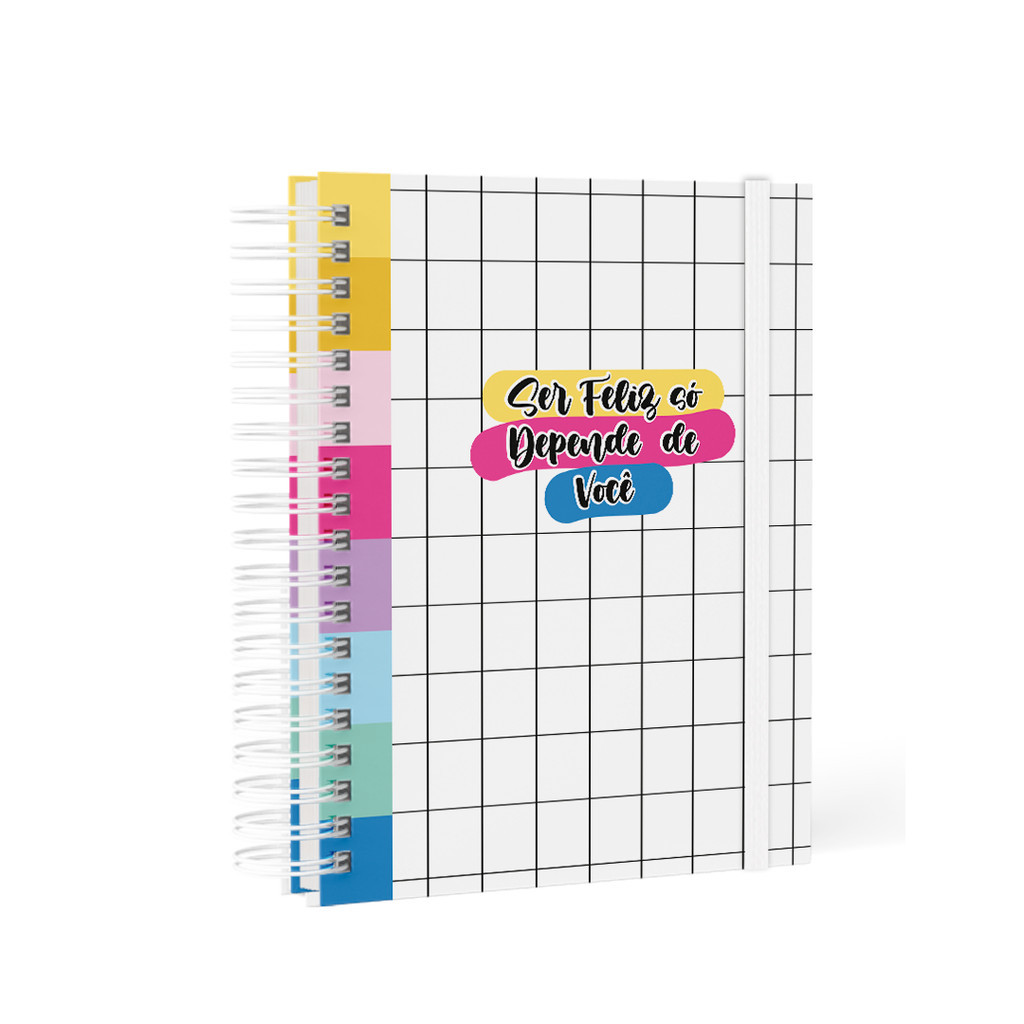 Caderno Meu Controle Financeiro - Contas Organizadas - Happy
