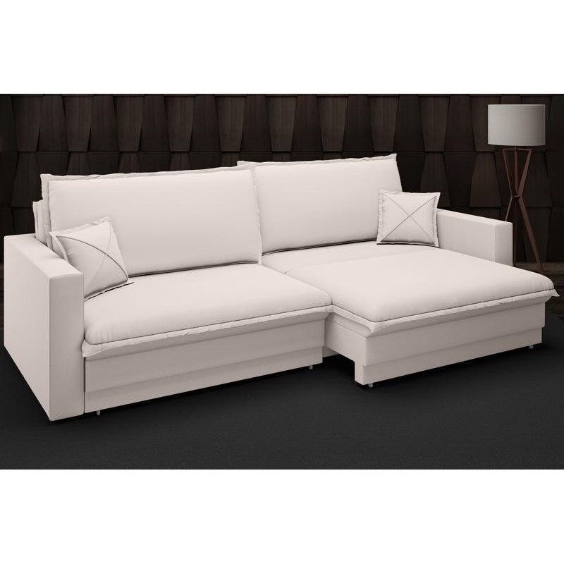 Sofá Tango 2,40m sem caixa, Retrátil e Reclinável Velosuede Areia - NETSOFAS