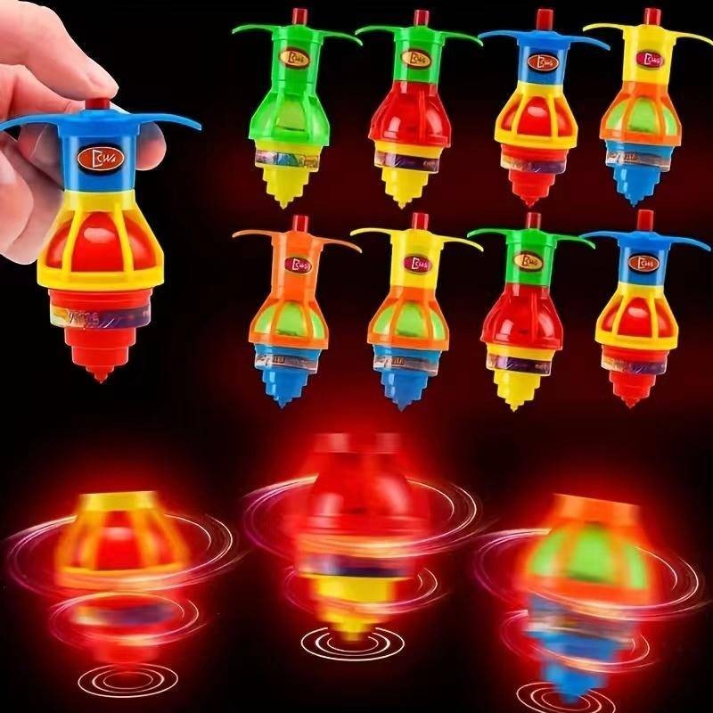 Criativo Crianças Piscando Luminoso Rotativo Topo Giratório Brinquedo Colorido Top Ejeção Pequeno Presente em Oferta na Shopee