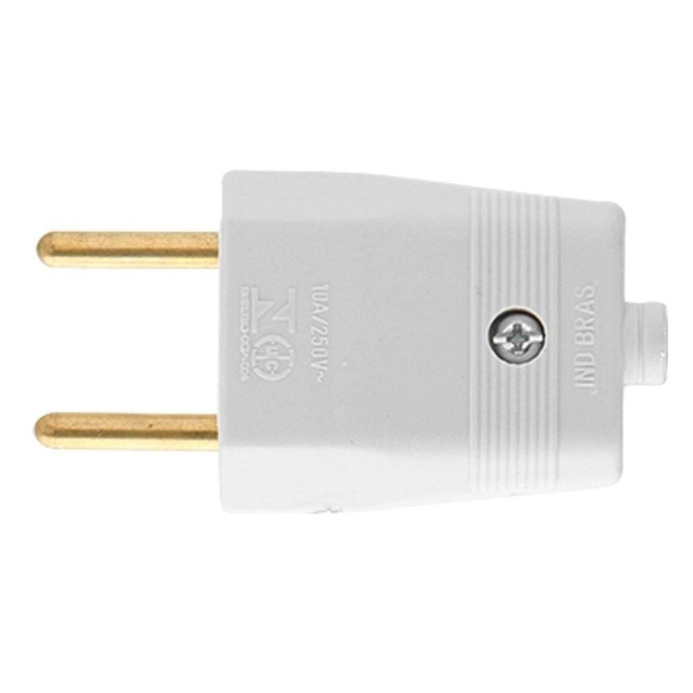 Pino Plug Macho Ilumi Bipolar 2P 10A Embalagem com 10 Unidades