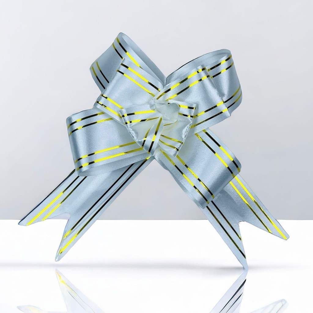 100 LAÇOS FACIL P/ PRESENTE BRANCO  47 CM 30MM  (Ex)